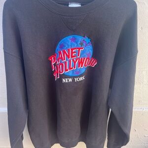 Vintage Planet Hollywood New York Embroidered Crewneck Sweatshirt Mens Size XL